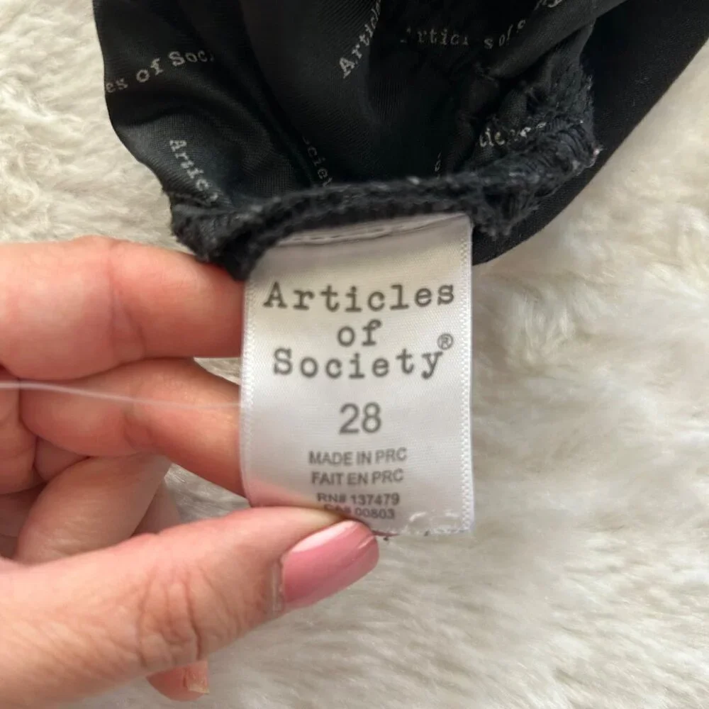 Articles Of Society Black Skinny Jeans Mid-Rise Size‎ 28 Cotton Blend Stretch